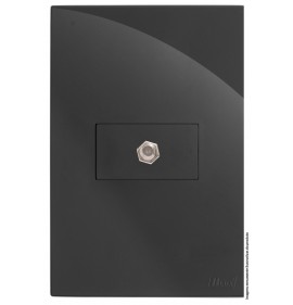 Conjunto Coaxial TV Horizontal 4x2 - RECTA Grafite Gloss